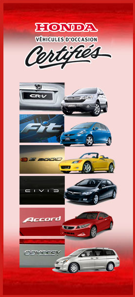 Honda d'occasion certifiés à Québec